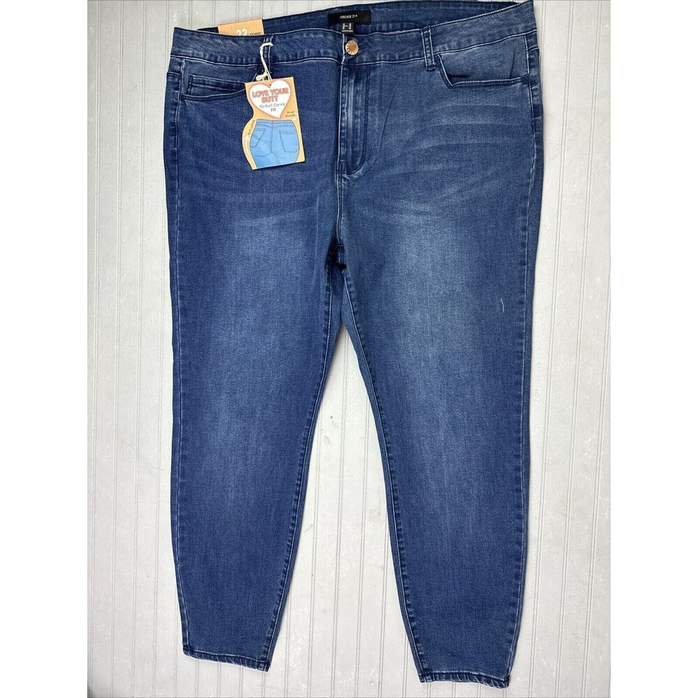 Forever 21 Size 22 Womens Jeans Love Your Butt Mid Rise Skinny Stretch Dark Wash
